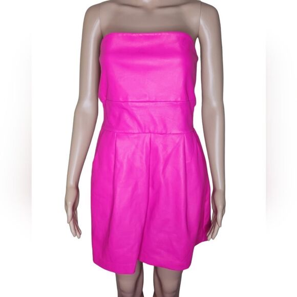 Susana Monaco Revolve women's faux leather cutout pull - on romper in pink Large - Picture 2 of 10